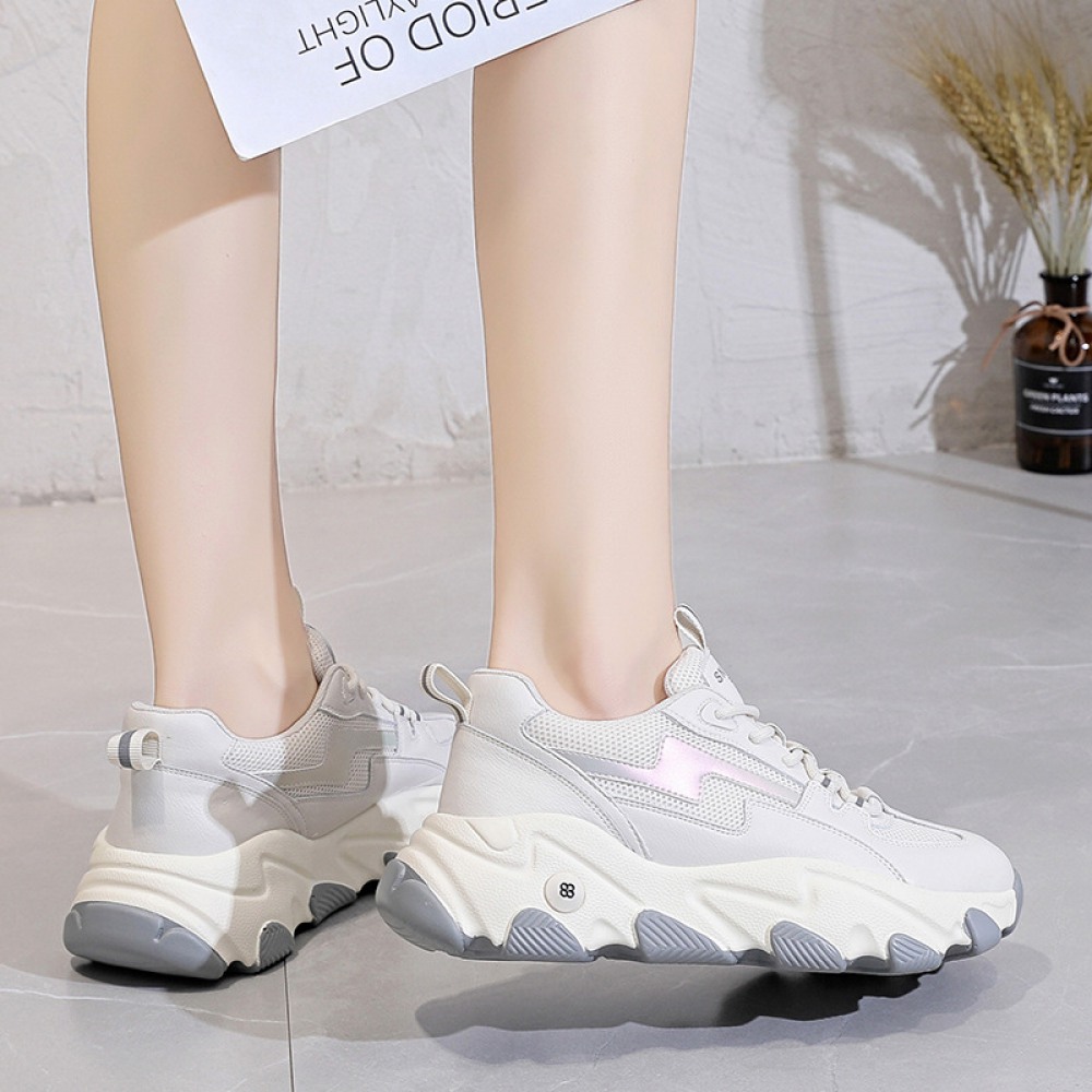 Spring New Women's Trendy Thick-Soled Increased Sports Casual Shoes