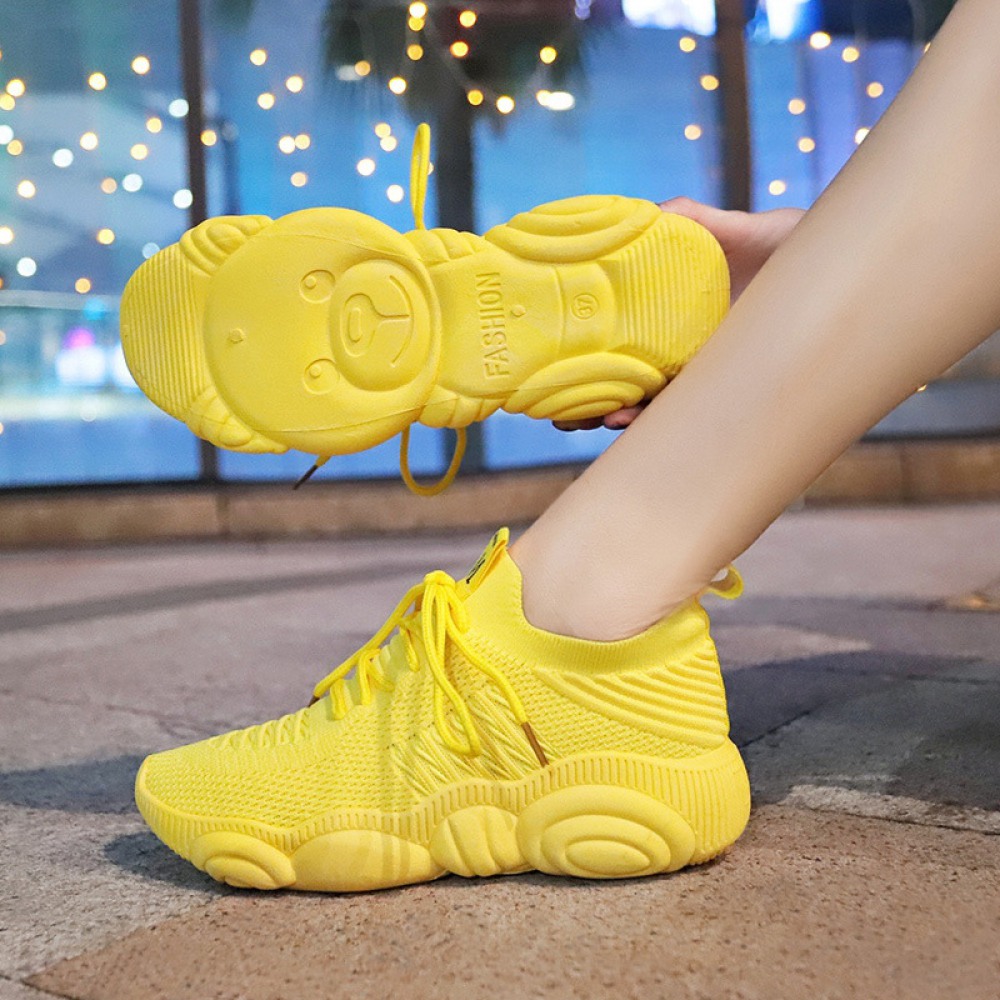 Women Flying Woven Running Shoes Breathable Socks Shoes