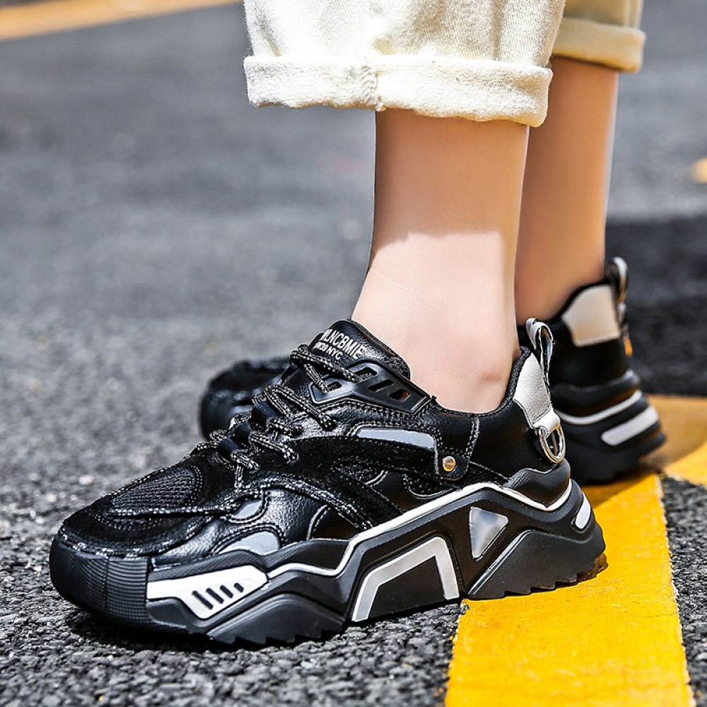 New Women Breathable Round Toe Heightened Thick Bottom Casual Sports Shoes